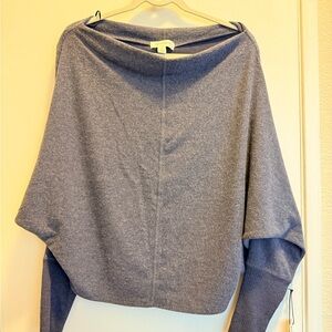 Treasure & Bond Off-the-Shoulder Grayish Blue  Sweater